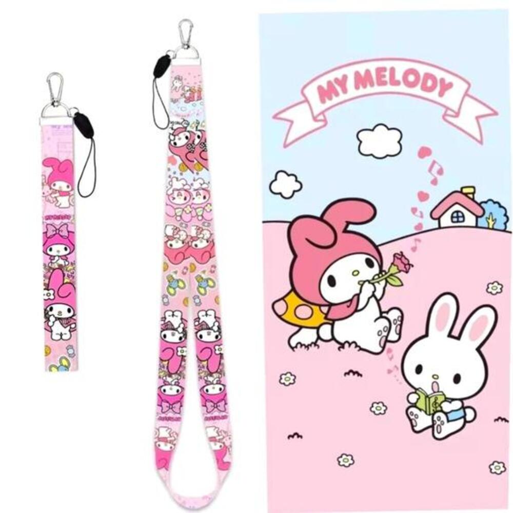 Sanrio My Melody Lanyard And Keychain Set Badge ID Card Holder